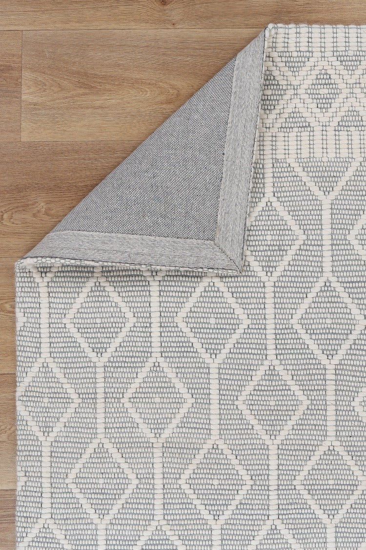 Wamberal Lattice Light Grey Wool Rug
