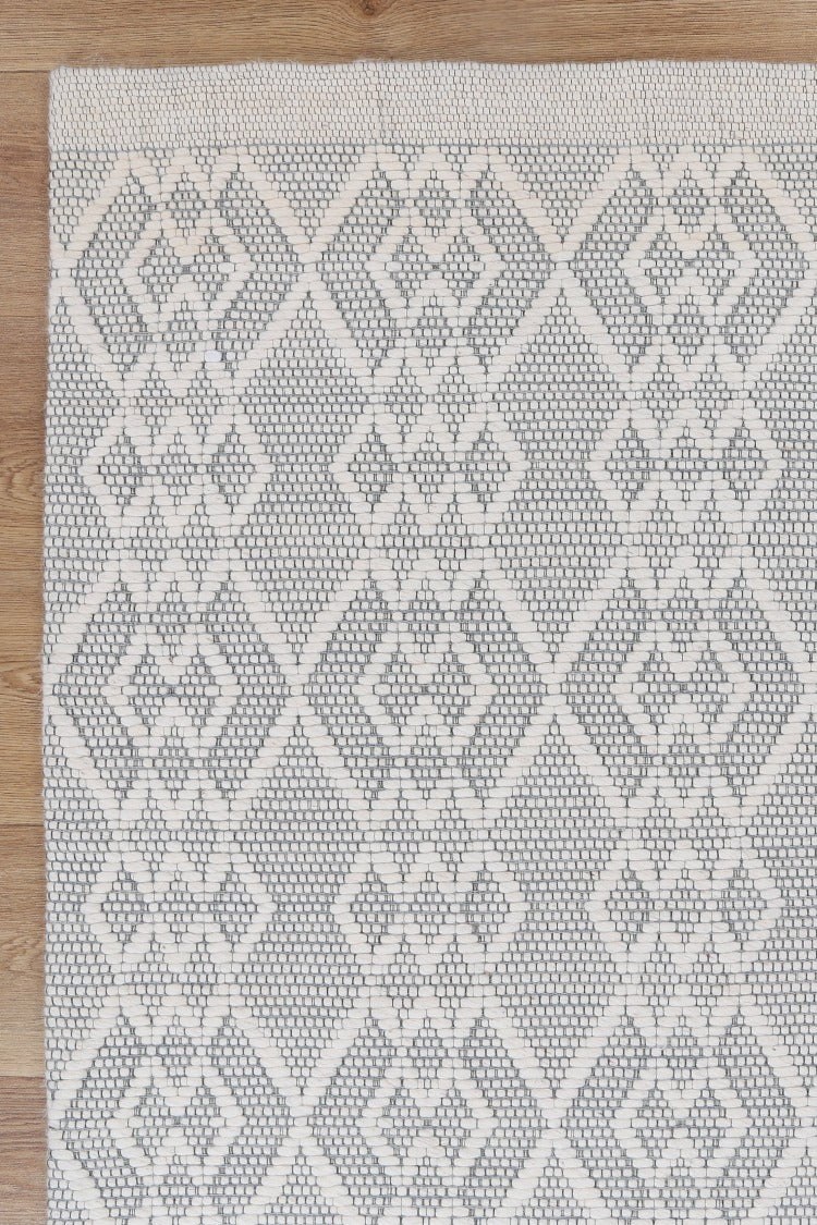 Wamberal Diamond Grey Wool Rug