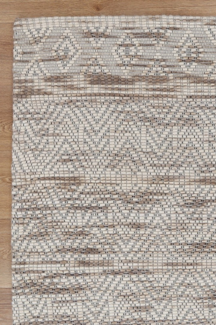Wamberal Chevron Beige Wool Rug