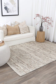 Wamberal Chevron Beige Wool Rug