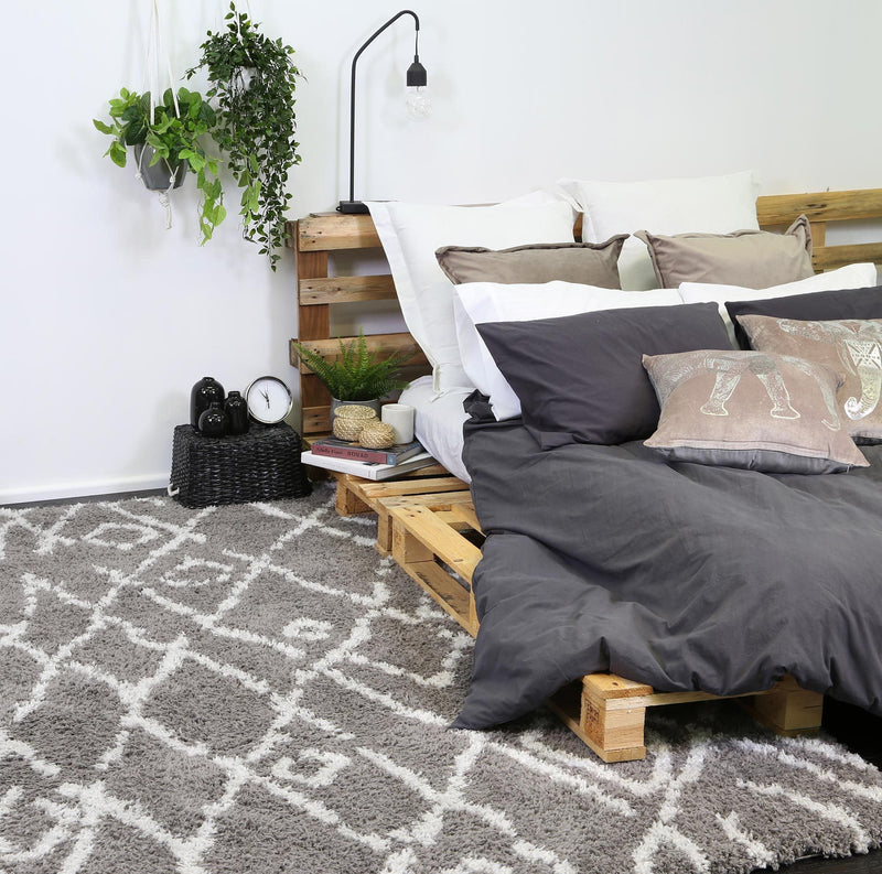 Accorom Fes Shag Grey Silver Rug