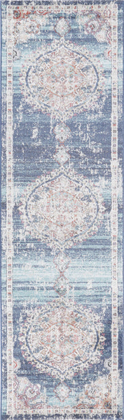 Chamber Hollow Medalion Transitional Navy & Multi Rug