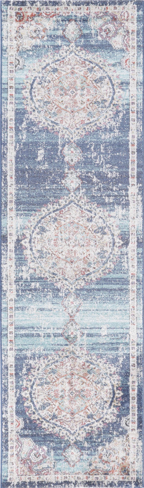 Chamber Hollow Medalion Transitional Navy & Multi Rug