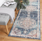 Chamber Hollow Medalion Transitional Navy & Multi Rug