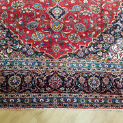 Persian Kashan Red Blue Handmade Rug