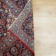 Persian Kashan Red Blue Handmade Rug