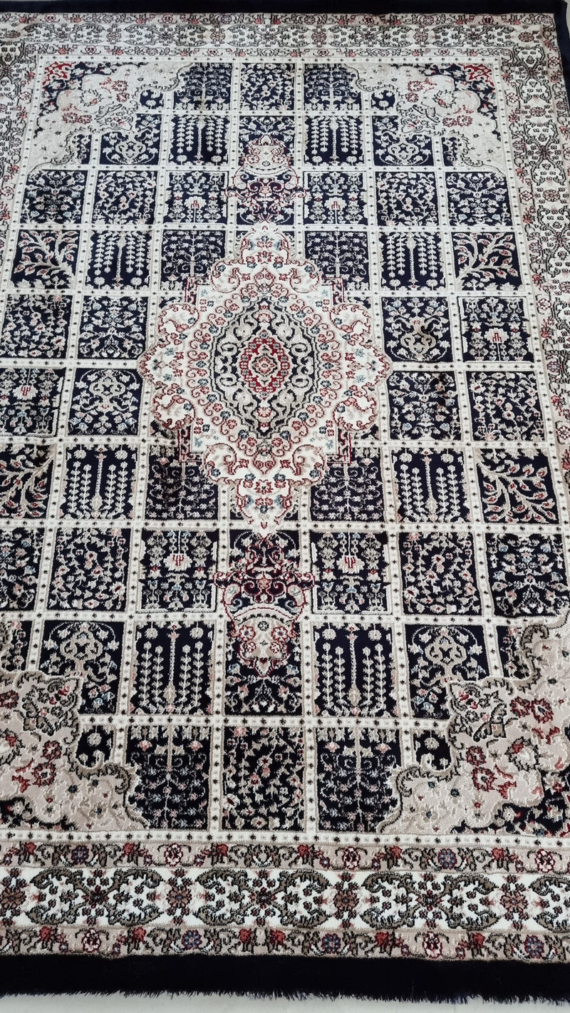 SilkVera Squares Navy Uniart Rug