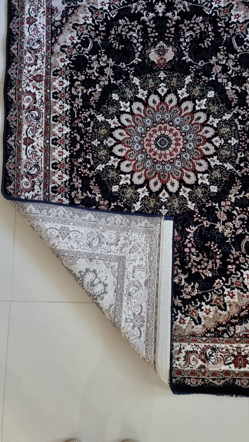 SilkVera Medallion Navy Uniart Rug