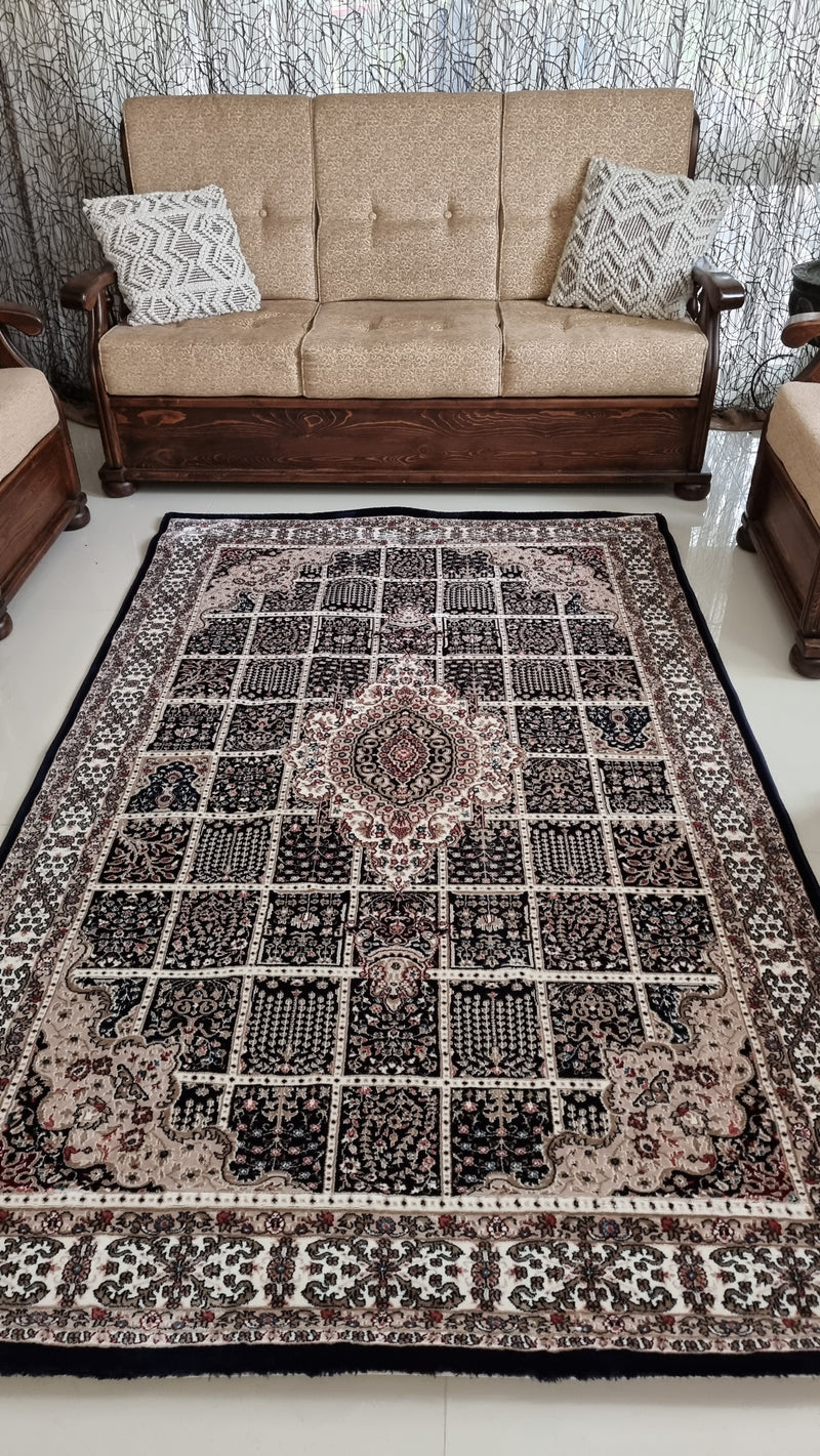 SilkVera Squares Navy Uniart Rug