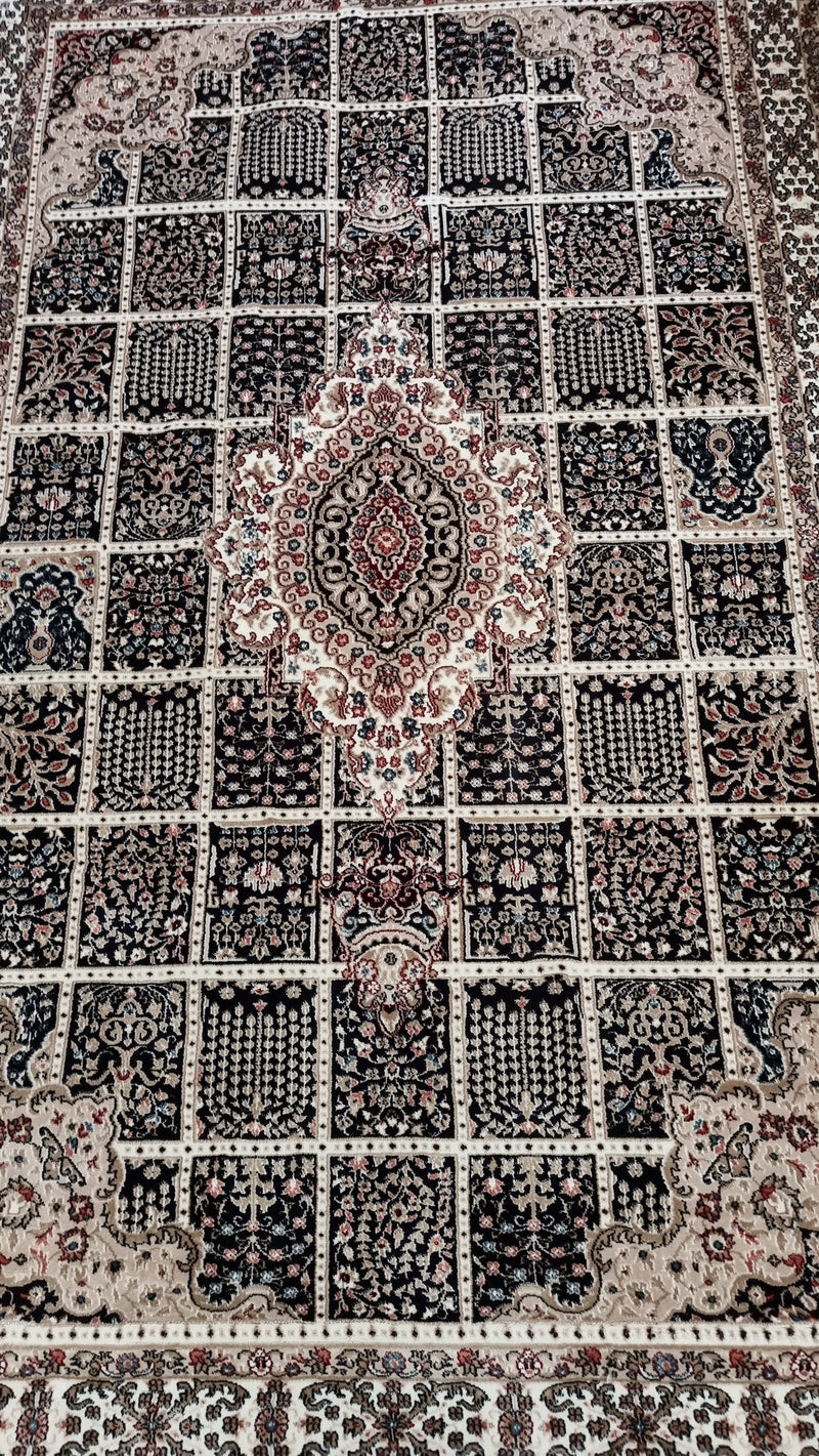 SilkVera Squares Navy Uniart Rug