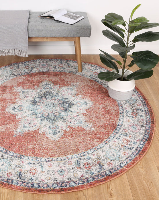 Chamber Brentwood Transitional Rust Round Rug
