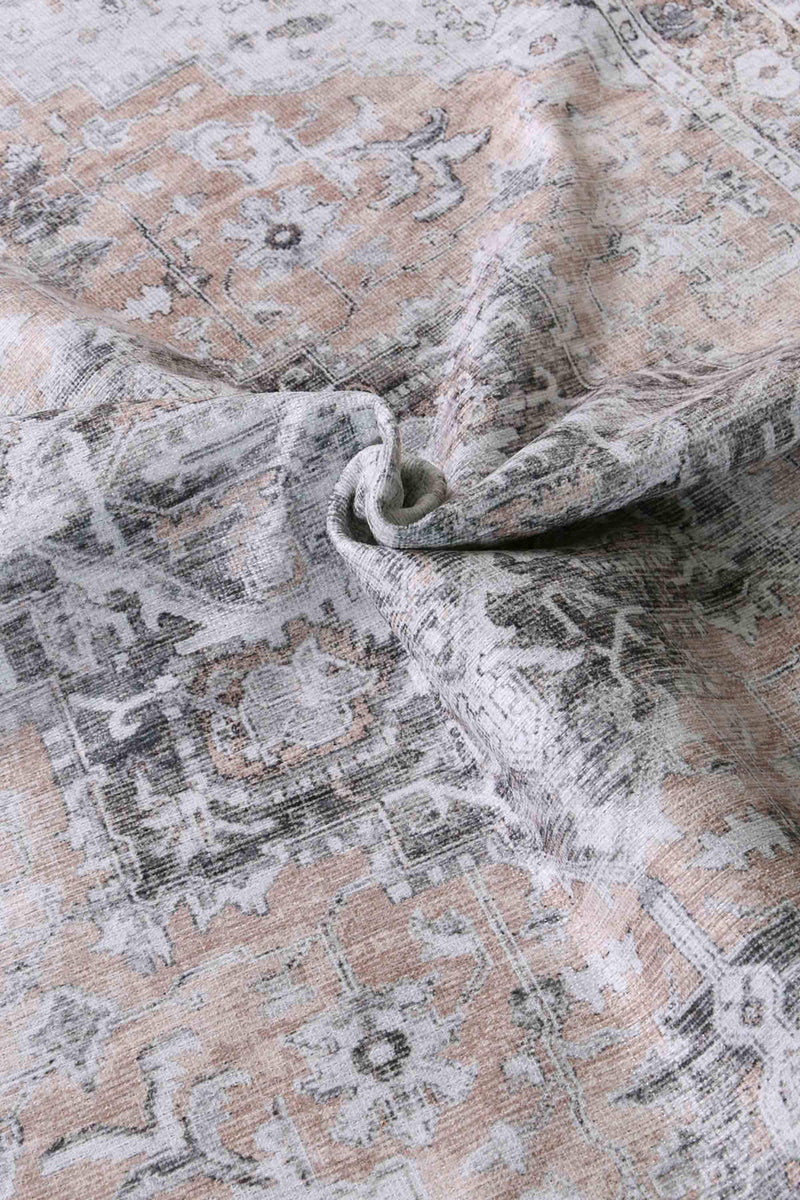 Distressed Vintage Major Fade Black Pink Rug