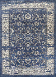Aarya Navy Blue Ziegler Distressed Ikat Rug