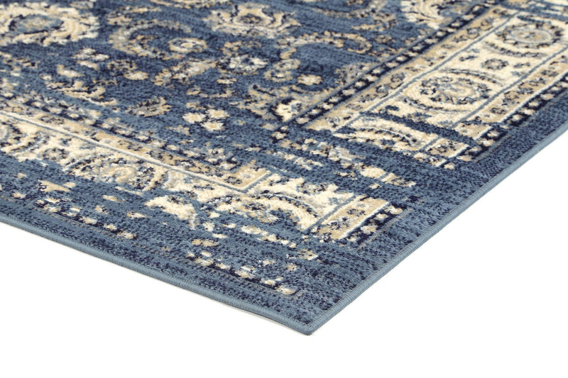 Aarya Navy Blue Ziegler Distressed Ikat Rug