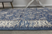 Aarya Navy Blue Ziegler Distressed Ikat Rug
