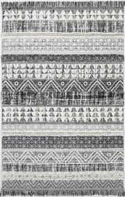 Smut Tribal Lines Cream Rug