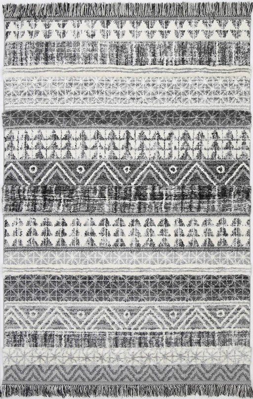 Smut Tribal Lines Cream Rug