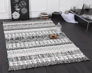 Smut Tribal Lines Cream Rug