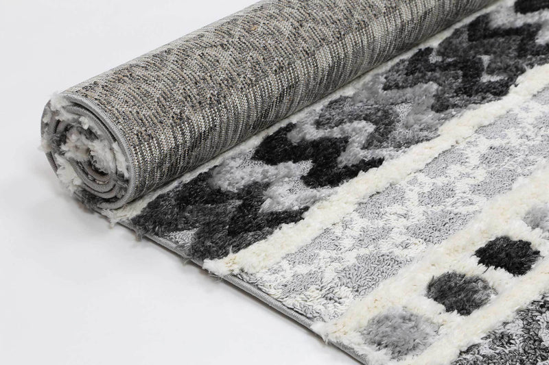 Smut Tribal Carved Cream Rug