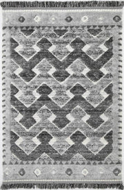 Smut Tribal Carved Lines Cream Rug