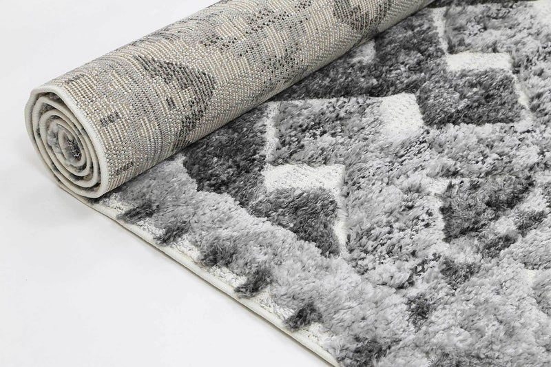 Smut Tribal Carved Lines Cream Rug