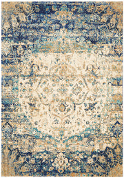 Venice Stunning Designer Rug Ivory Blue