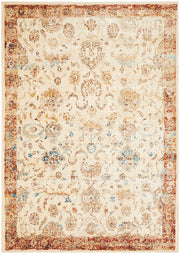 Tuskany Stunning Designer Rug Ivory Rust