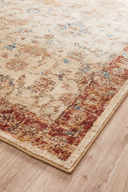 Tuskany Stunning Designer Rug Ivory Rust
