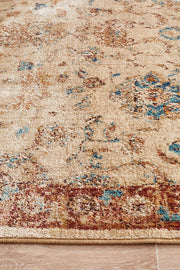 Tuskany Stunning Designer Rug Ivory Rust