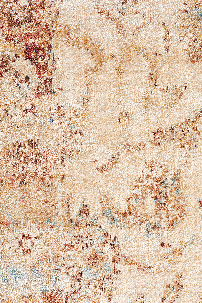Tuskany Stunning Designer Rug Ivory Rust