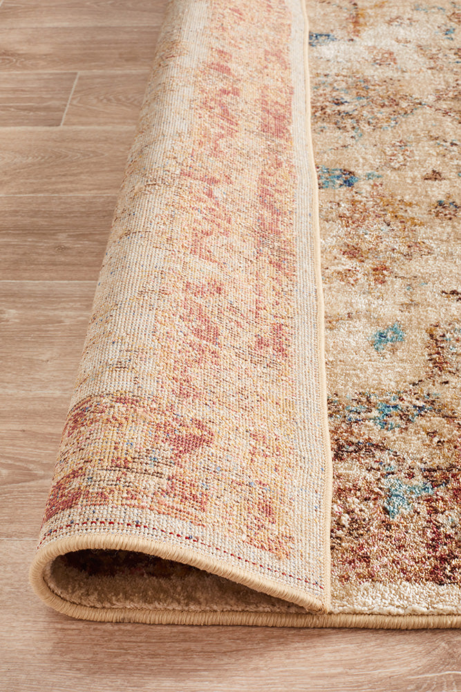 Tuskany Stunning Designer Rug Ivory Rust
