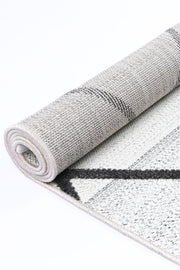 Aresa Cream Anthrasite Diamond Rug