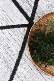 Aresa Cream Anthrasite Diamond Rug