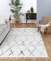 Aresa Cream Grey Diamond Rug