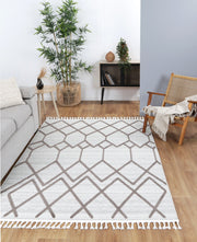 Aresa Cream Beige Diamond Rug