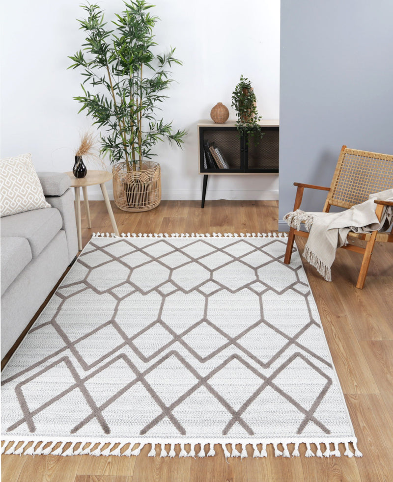 Aresa Cream Beige Diamond Rug