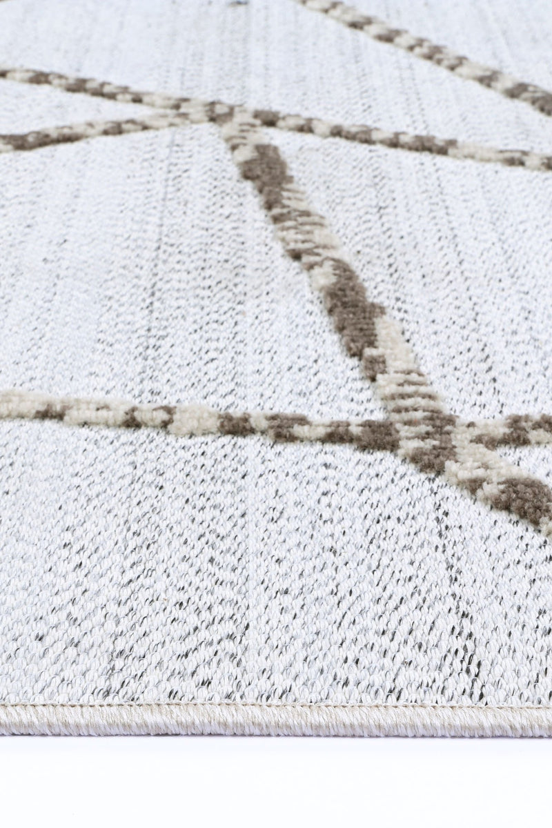 Aresa Cream Beige Geometric Rug