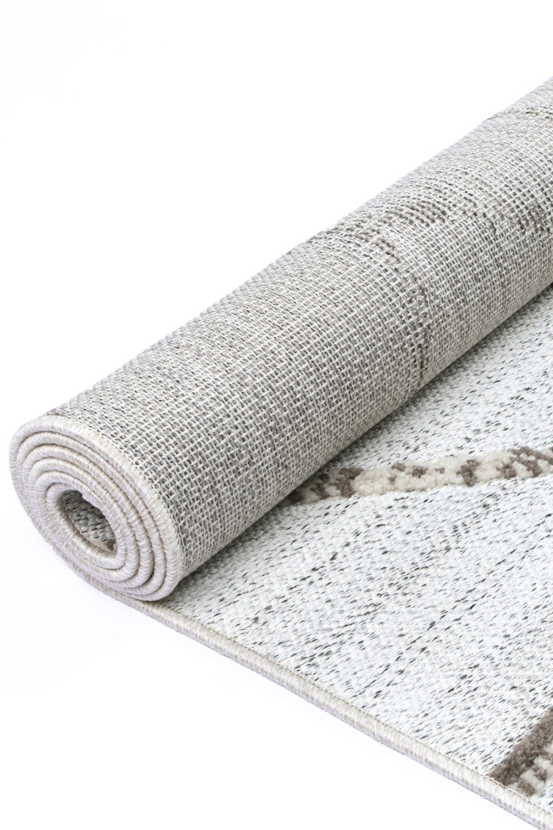 Aresa Cream Beige Geometric Rug
