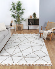 Aresa Cream Beige Geometric Rug