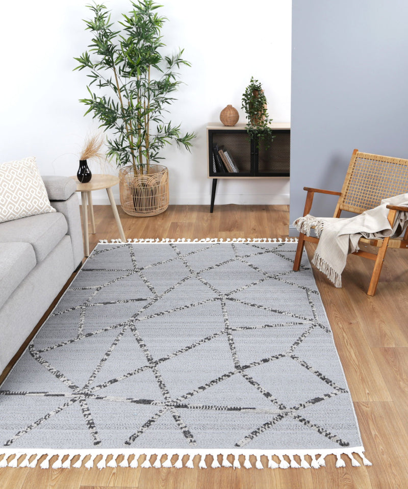 Aresa Grey Anthrasite Geometric Rug