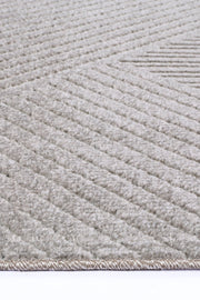 Aresa Cream Grey Geometric Striped Rug