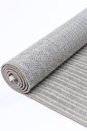 Aresa Cream Grey Geometric Striped Rug