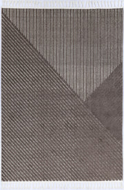 Aresa Cream Brown Geometric Striped Rug