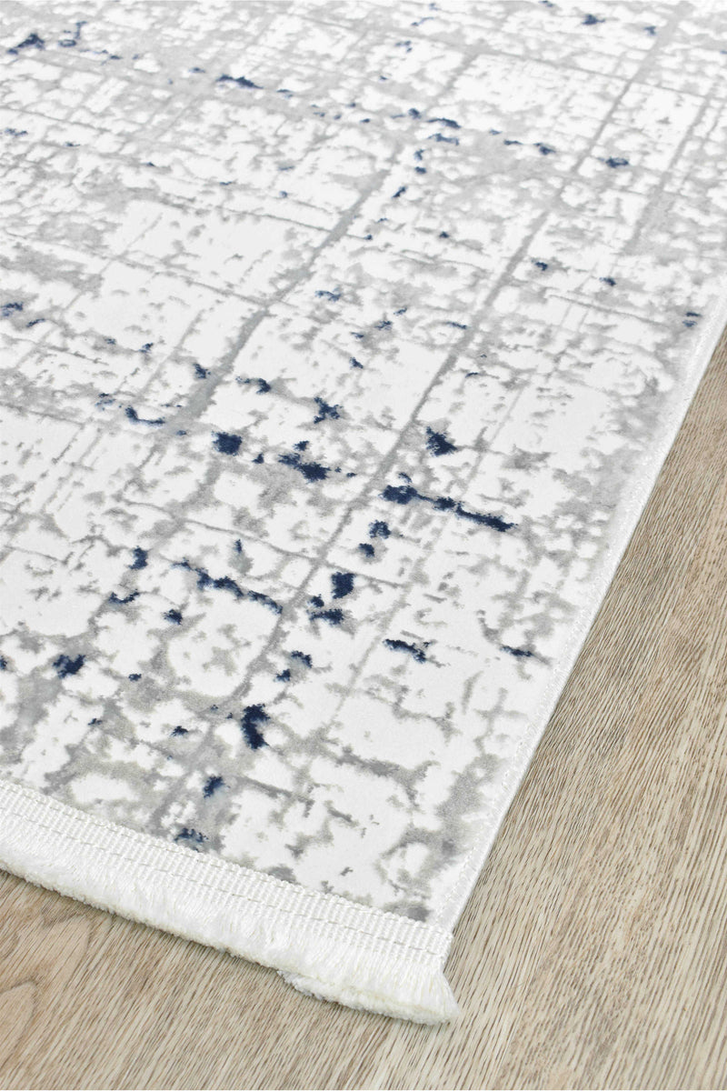 Griffon Jaguar White Grey Blue Rug