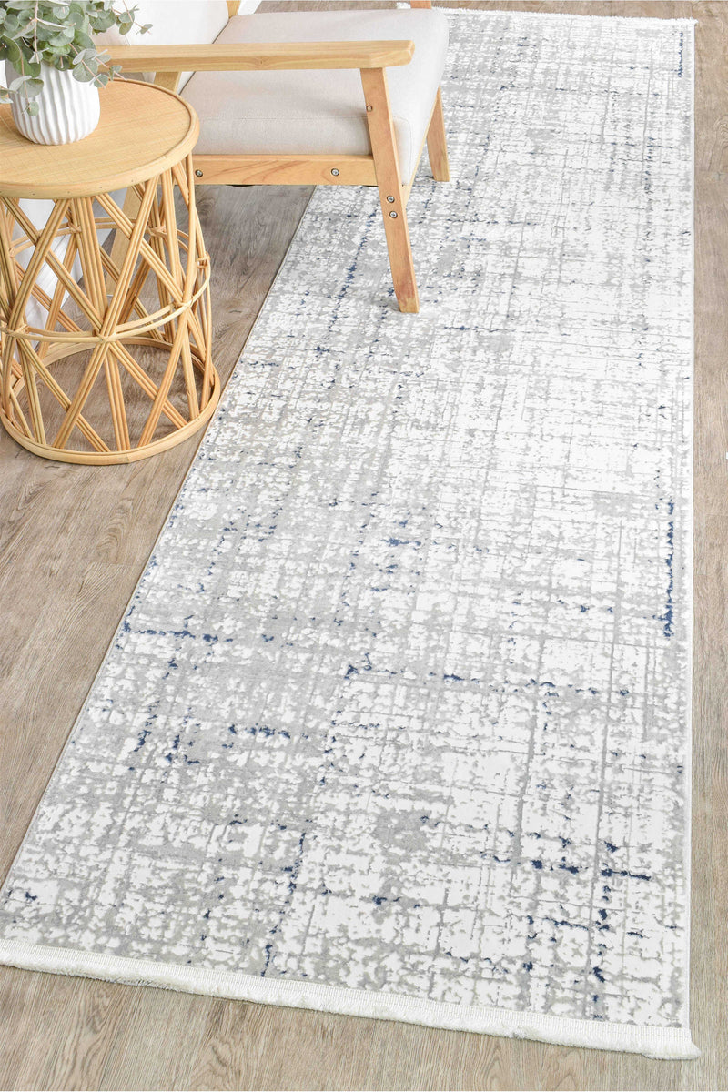 Griffon Jaguar White Grey Blue Rug