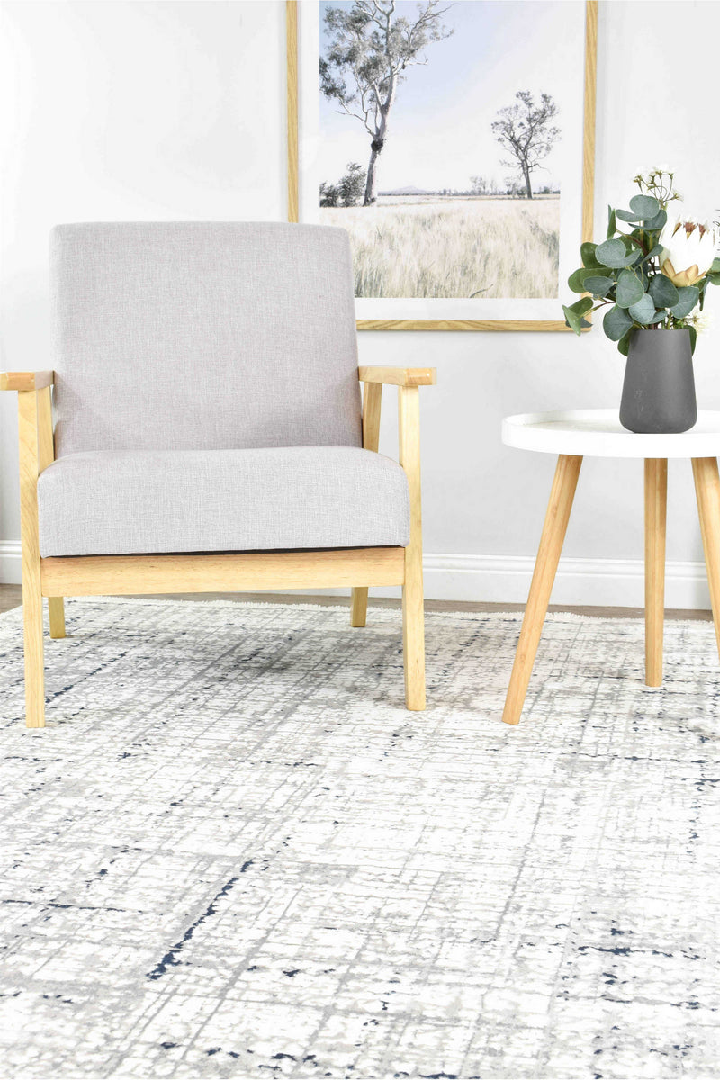 Griffon Jaguar White Grey Blue Rug