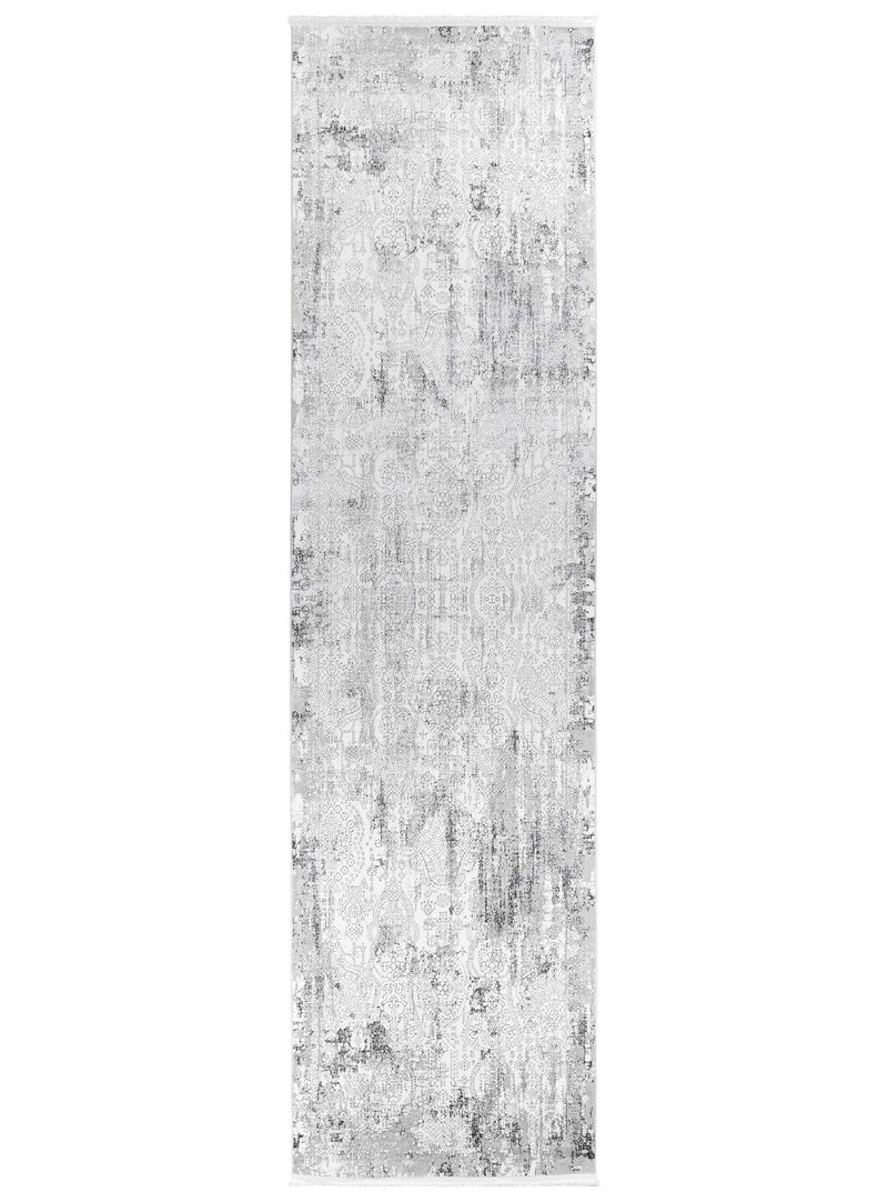 Griffon Gill Grey White Grey Rug