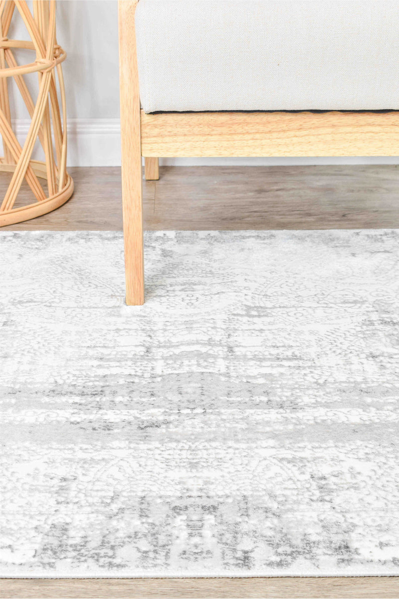 Griffon Gill Grey White Grey Rug