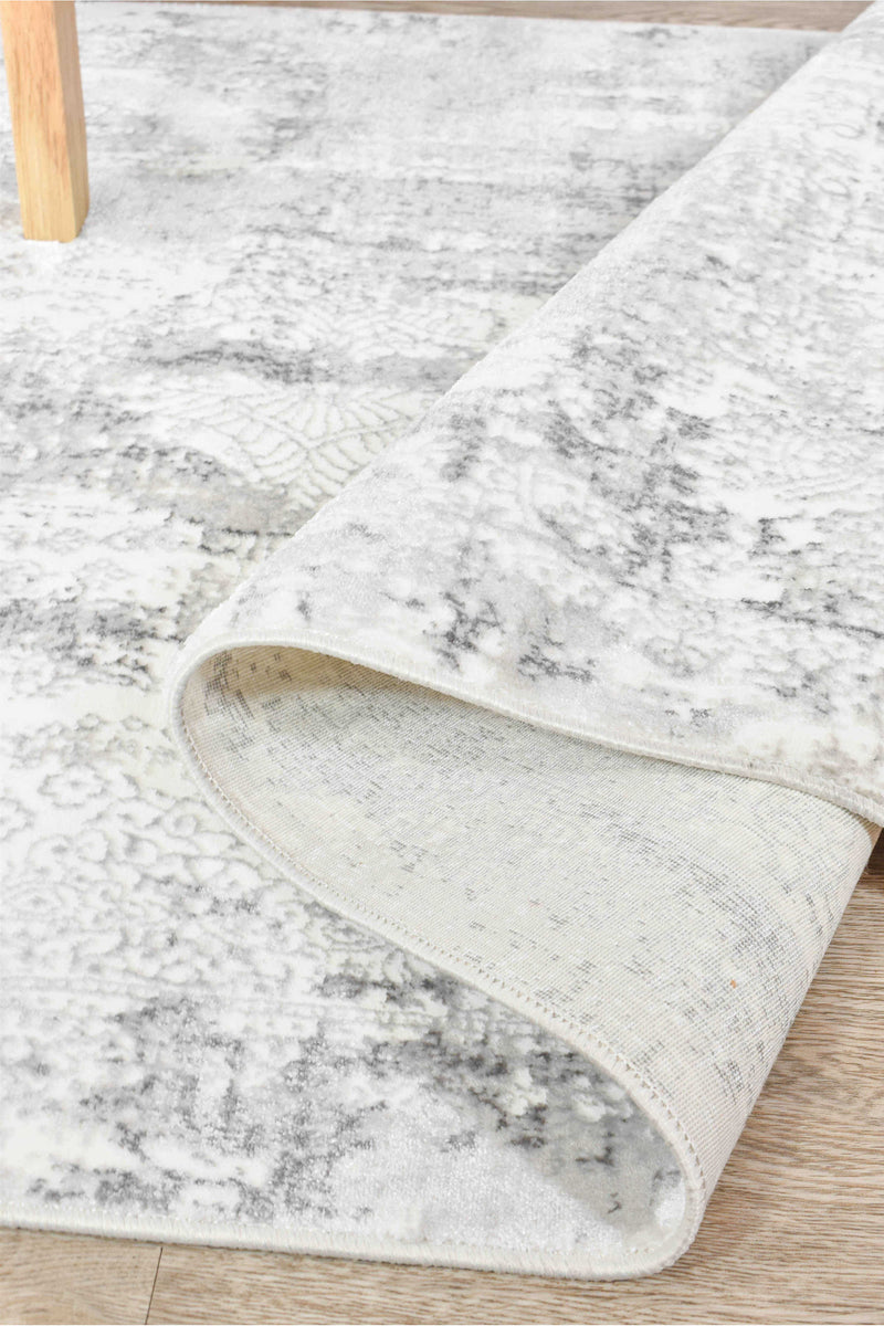 Griffon Gill Grey White Grey Rug