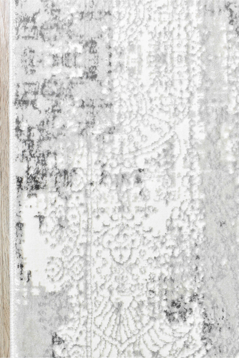 Griffon Gill Grey White Grey Rug